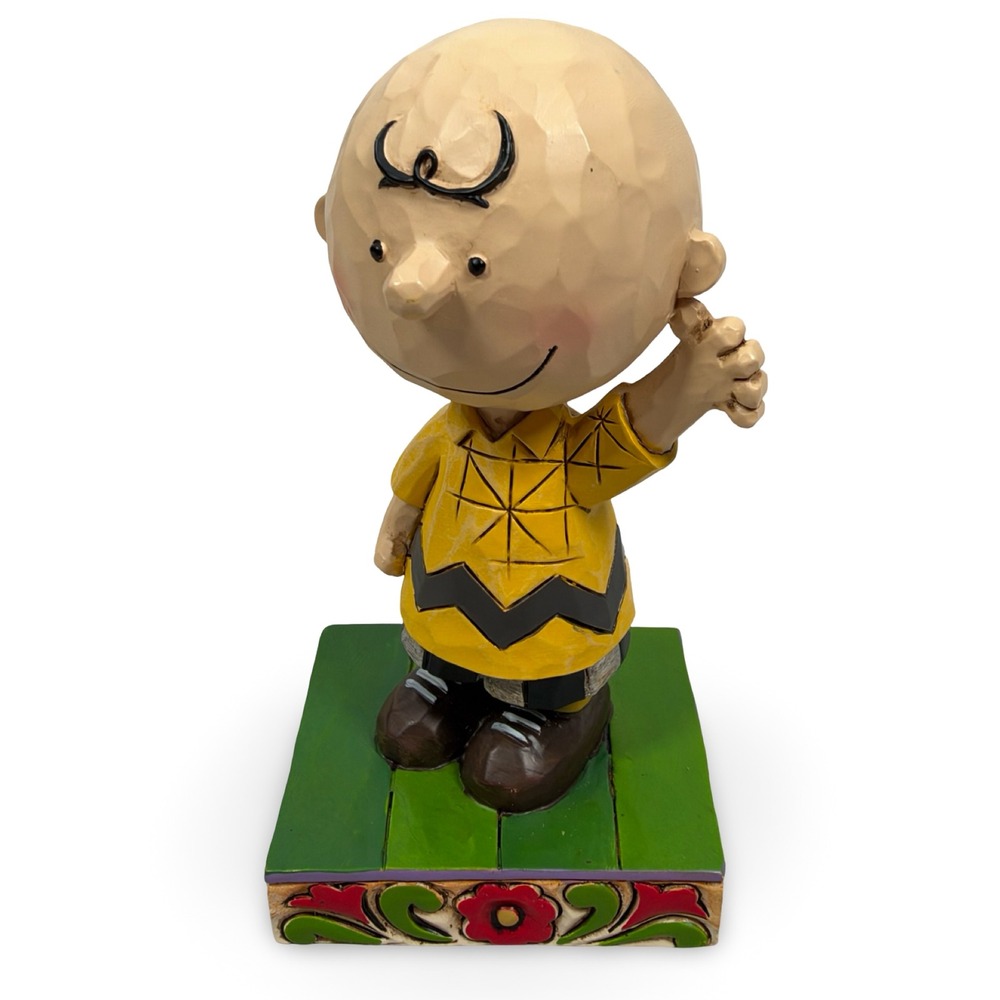 Jim Shore Peanuts Good Man Charlie Brown Figurine 4044676 Yellow Zigzag 4.5in